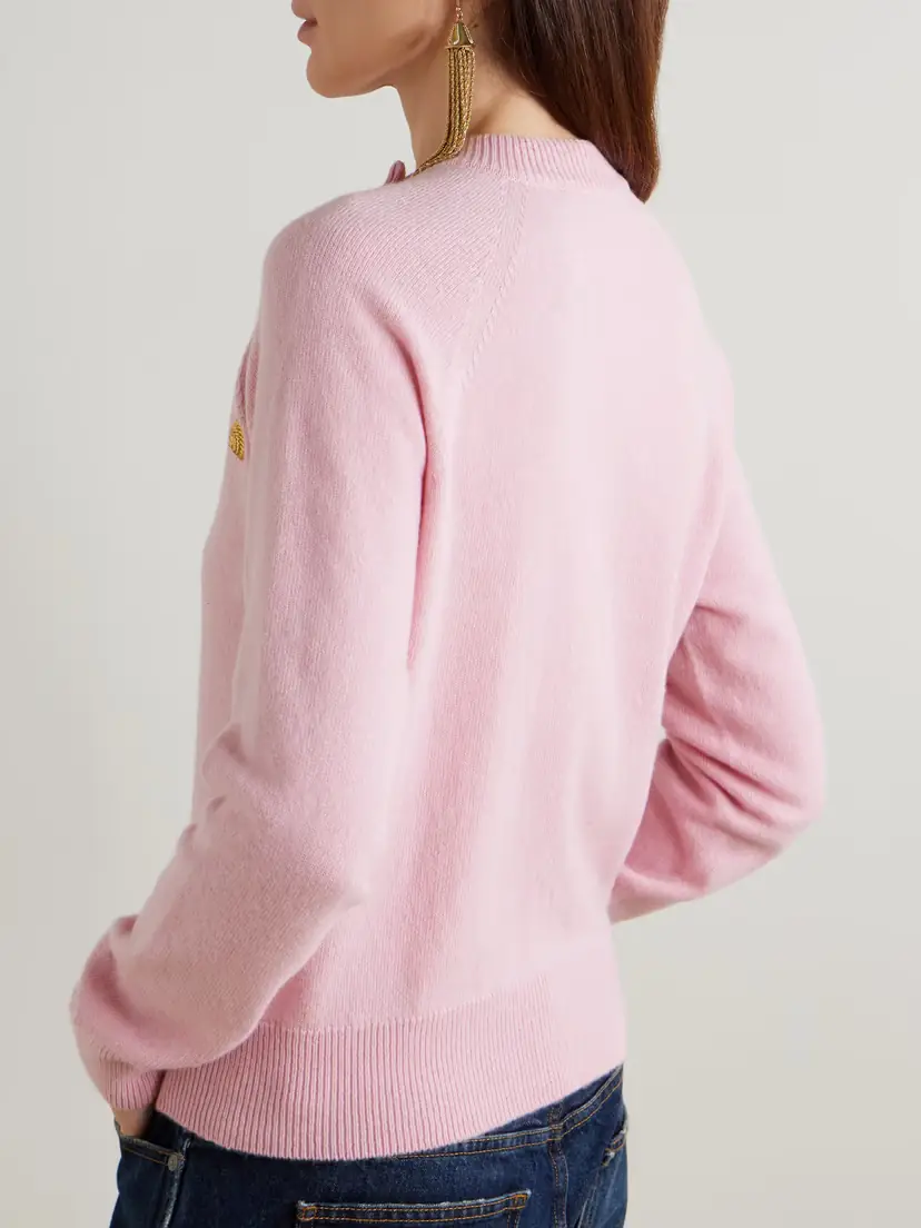 Balmain Button-embellished Cashmere And Wool-blend Sweater | Thumbnail 3 Balmain Button-embellished Cashmere And Wool-blend Sweater | Thumbnail 3