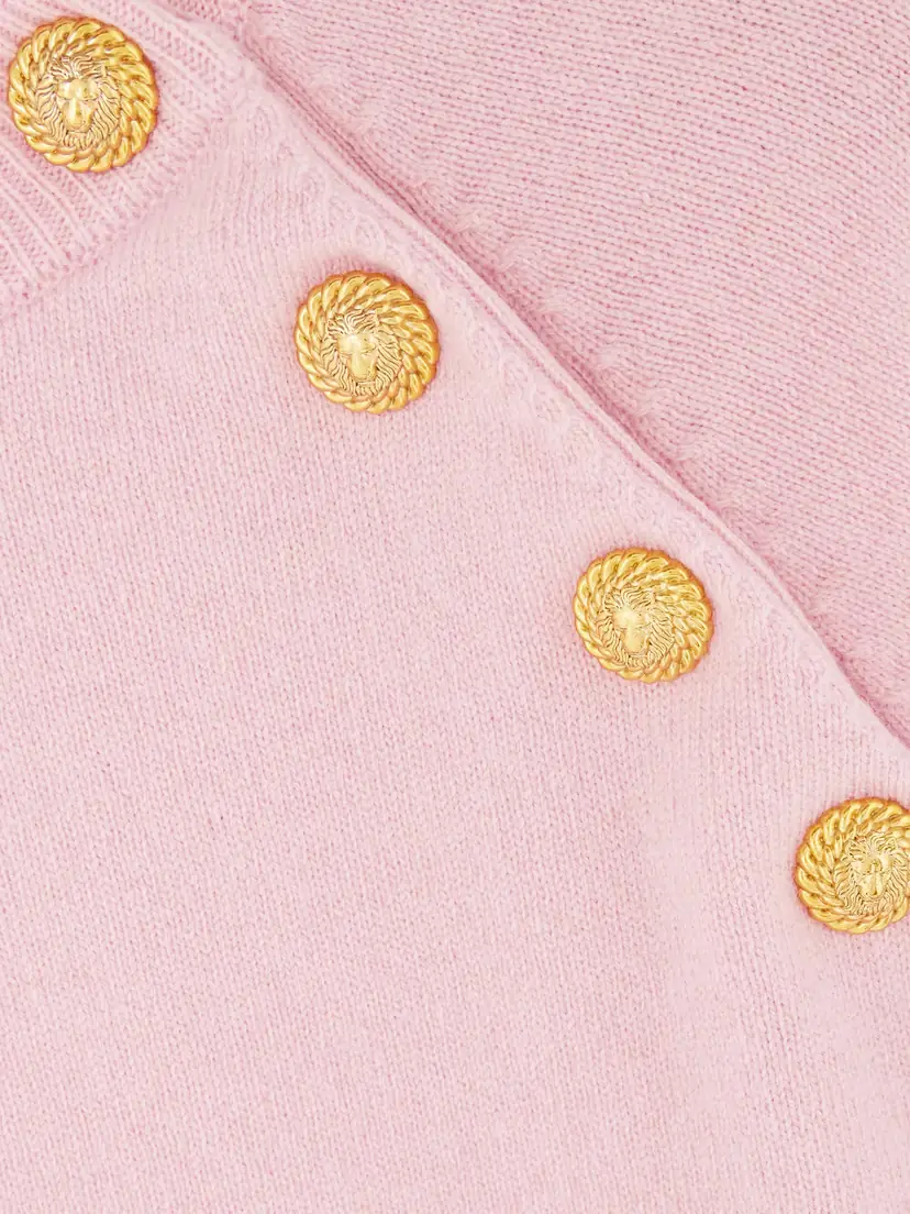 Balmain Button-embellished Cashmere And Wool-blend Sweater | Thumbnail 4 Balmain Button-embellished Cashmere And Wool-blend Sweater | Thumbnail 4