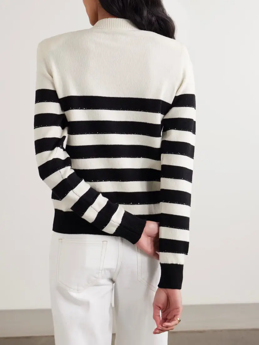 Balmain Embellished Striped Knitted Sweater | Thumbnail 3 Balmain Embellished Striped Knitted Sweater | Thumbnail 3