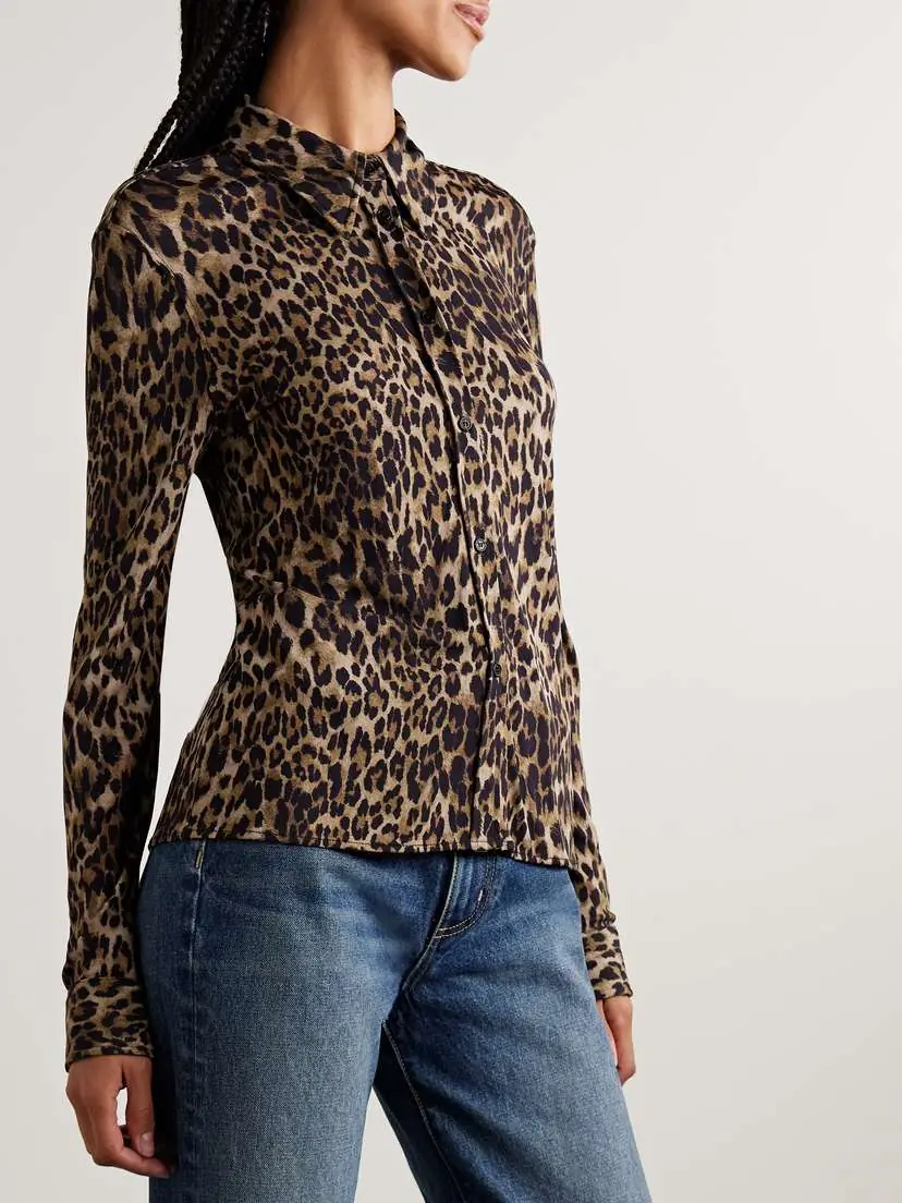 Nili Lotan Celestine Leopard-print Crepe Shirt | Thumbnail 3 Nili Lotan Celestine Leopard-print Crepe Shirt | Thumbnail 3