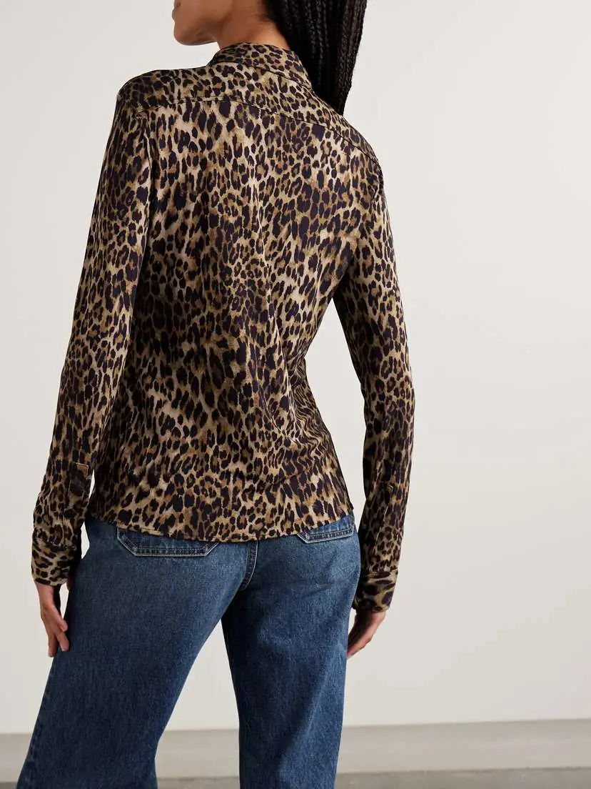 Nili Lotan Celestine Leopard-print Crepe Shirt | Thumbnail 4 Nili Lotan Celestine Leopard-print Crepe Shirt | Thumbnail 4