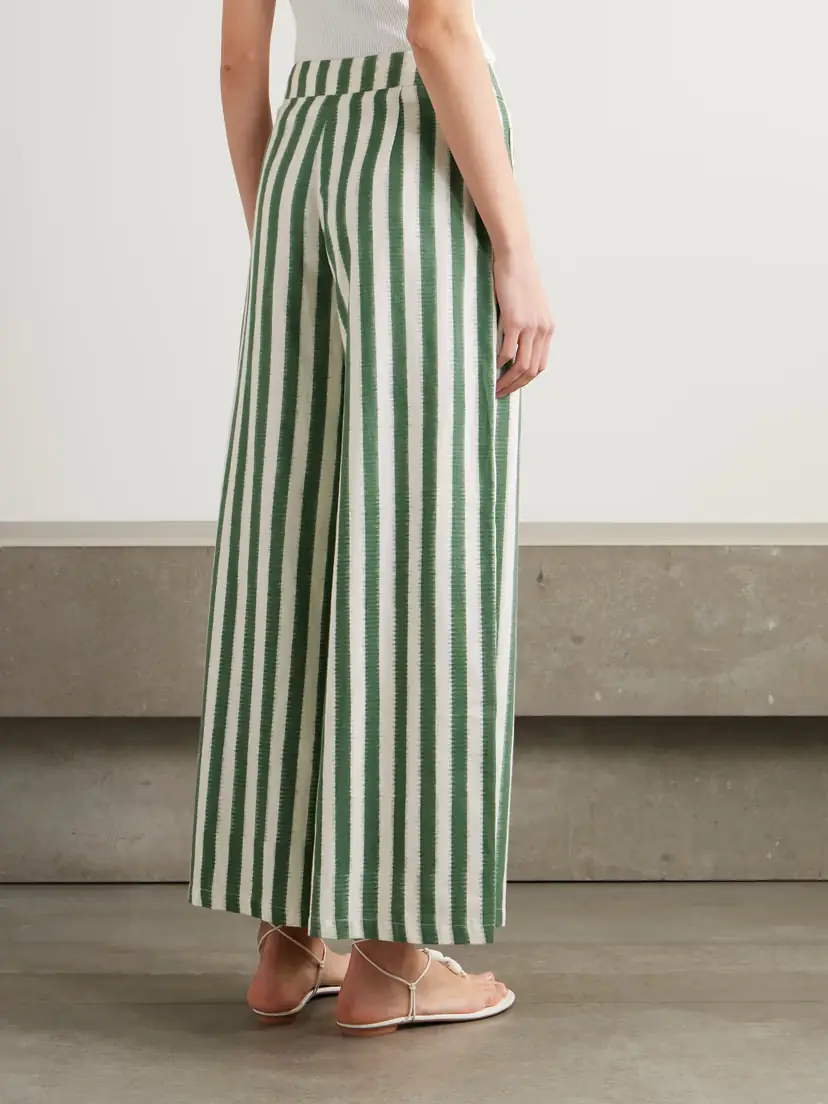 Emporio Sirenuse Adele Ikat Striped Cotton Wide-leg Pants | Thumbnail 4 Emporio Sirenuse Adele Ikat Striped Cotton Wide-leg Pants | Thumbnail 4