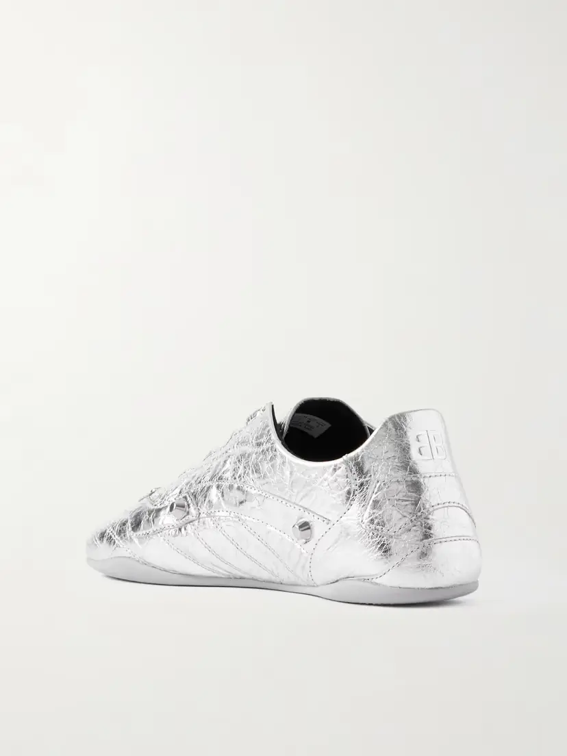 Balenciaga City Studded Metallic Crinkled-leather Sneakers | Thumbnail 3 Balenciaga City Studded Metallic Crinkled-leather Sneakers | Thumbnail 3