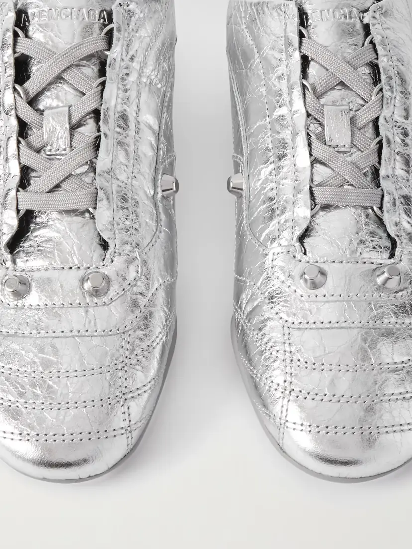 Balenciaga City Studded Metallic Crinkled-leather Sneakers | Thumbnail 4 Balenciaga City Studded Metallic Crinkled-leather Sneakers | Thumbnail 4