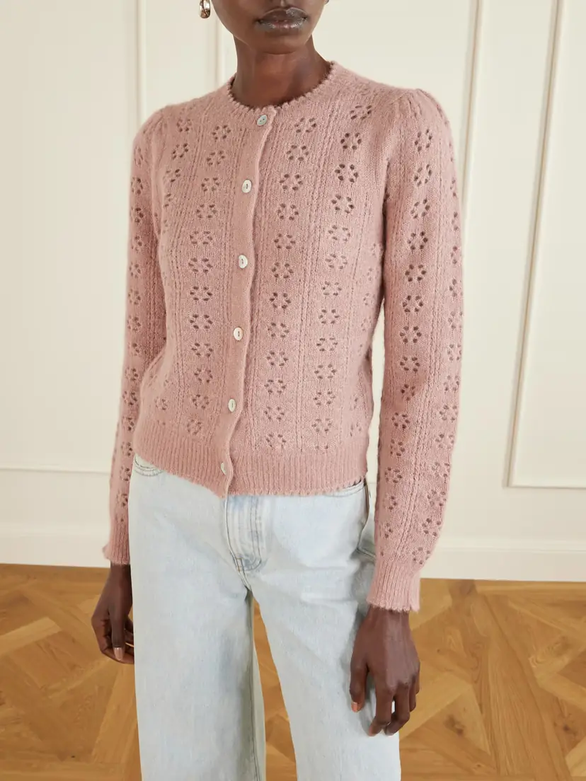 DÔEN Emery Pointelle-knit Cardigan | Thumbnail 3