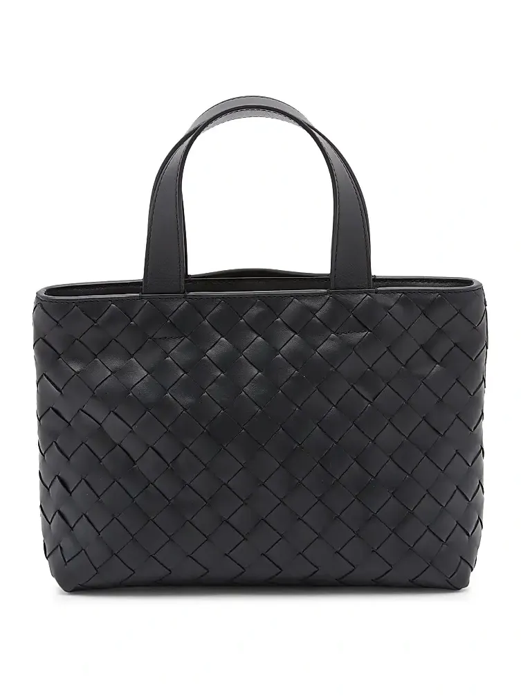 Men's Mini Intrecciato Leather Zip Tote Bag
