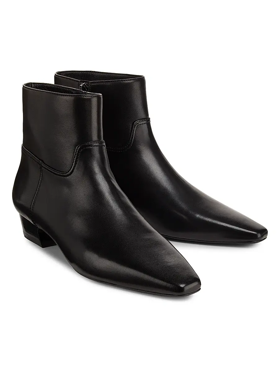 Stuart Weitzman Women's Stassi Leather Ankle Boots | Thumbnail 2 Stuart Weitzman Women's Stassi Leather Ankle Boots | Thumbnail 2