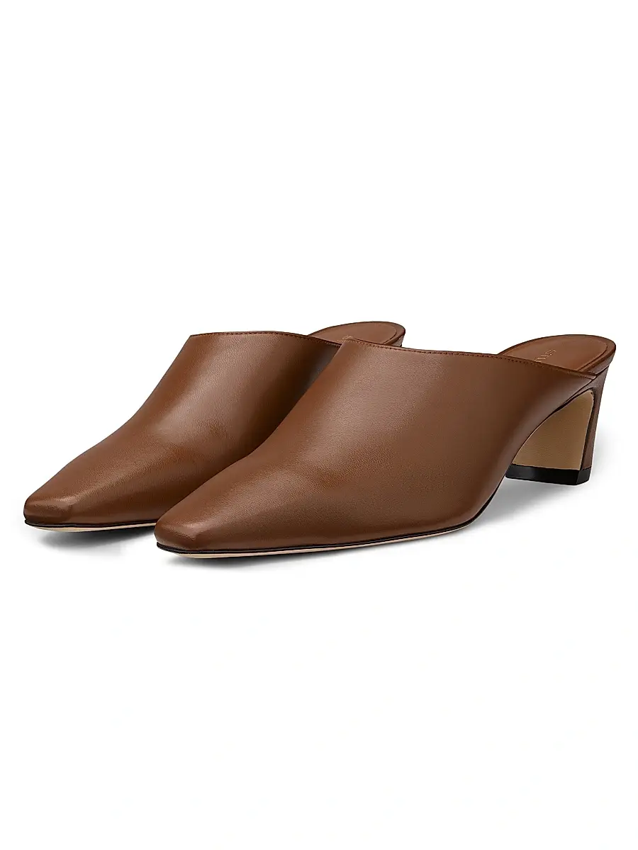 Stuart Weitzman Women's Stassi 50MM Leather Mules | Thumbnail 2 Stuart Weitzman Women's Stassi 50MM Leather Mules | Thumbnail 2