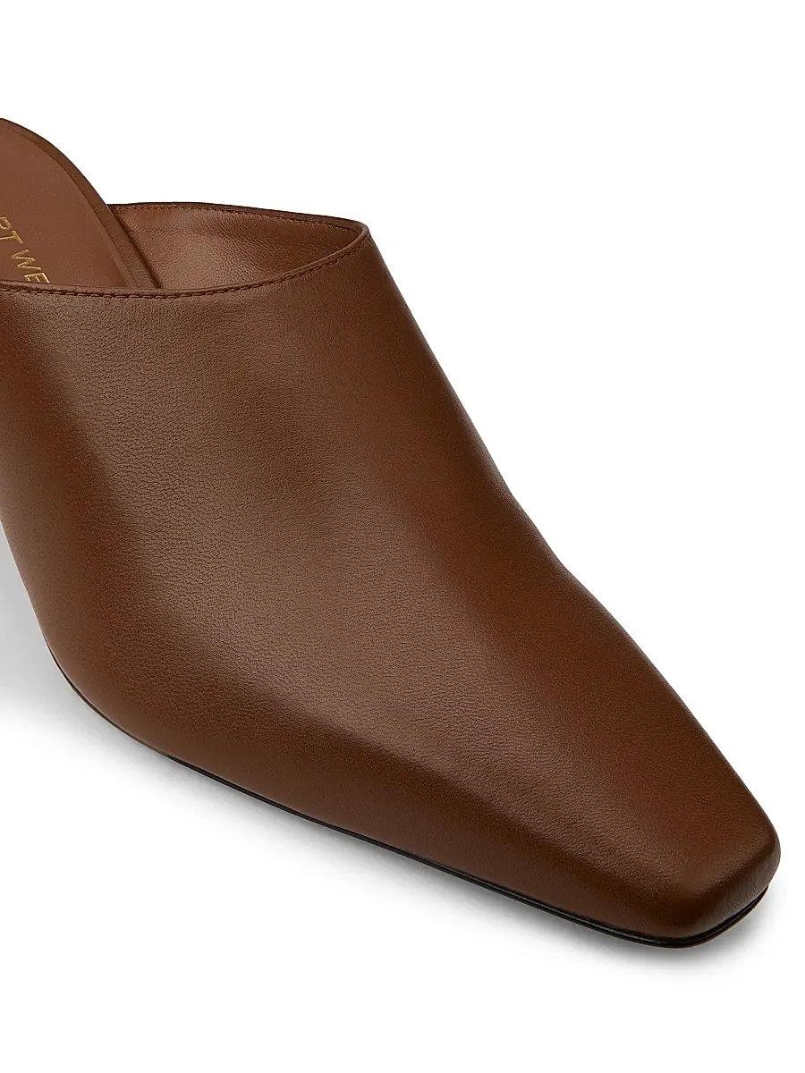 Stuart Weitzman Women's Stassi 50MM Leather Mules | Thumbnail 6 Stuart Weitzman Women's Stassi 50MM Leather Mules | Thumbnail 6