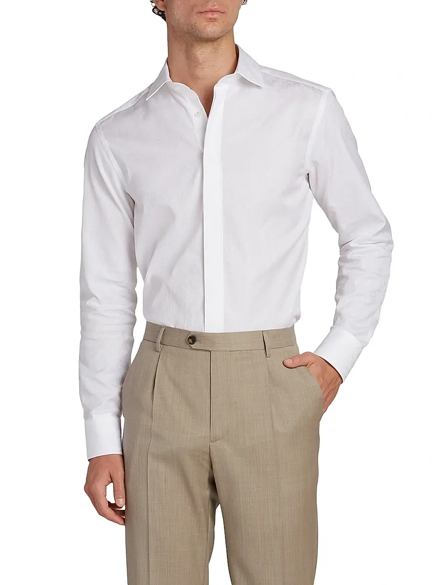 Etro Men's Roma Tonal Paisley Cotton Evening Shirt | Thumbnail 3 Etro Men's Roma Tonal Paisley Cotton Evening Shirt | Thumbnail 3