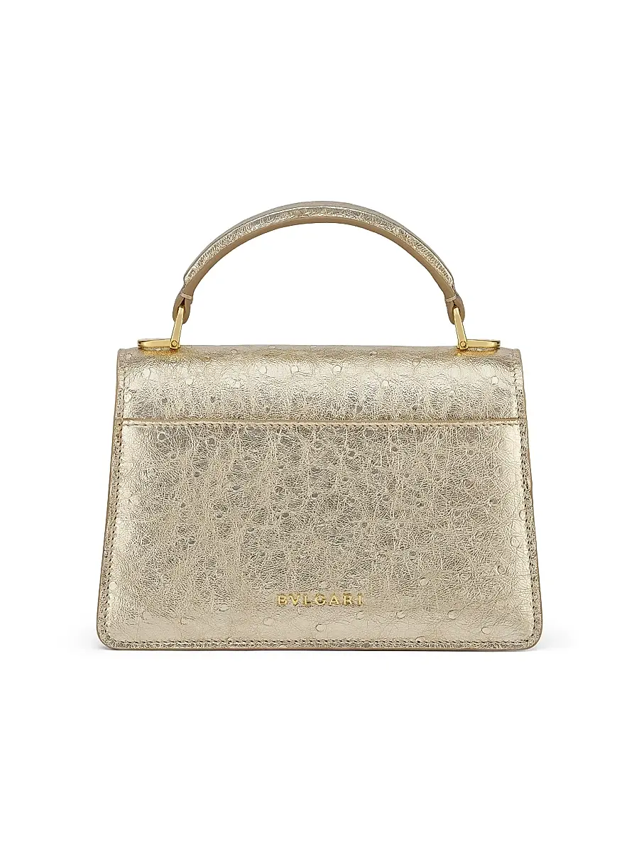 BVLGARI Women's Serpenti Metallic Ostrich Top Handle Bag - Light Gold | Thumbnail 3 BVLGARI Women's Serpenti Metallic Ostrich Top Handle Bag - Light Gold | Thumbnail 3