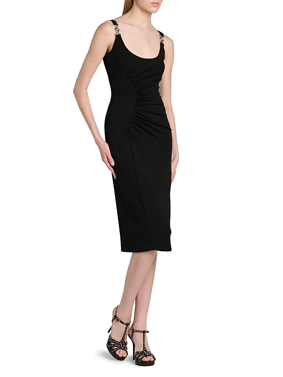 Versace Women's Stretch Crepe Jersey Bodycon Midi-Dress | Thumbnail 4 Versace Women's Stretch Crepe Jersey Bodycon Midi-Dress | Thumbnail 4