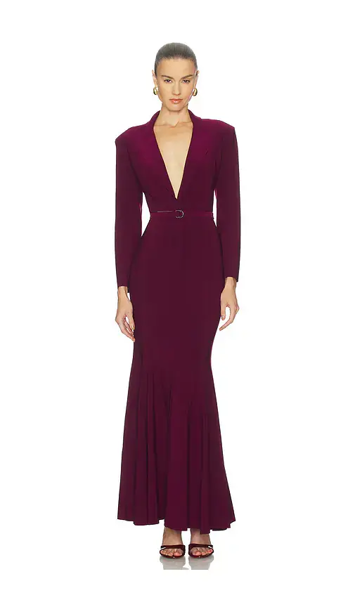 Norma Kamali Single Breasted Fishtail Gown | Image 1 Norma Kamali Single Breasted Fishtail Gown | Image 1