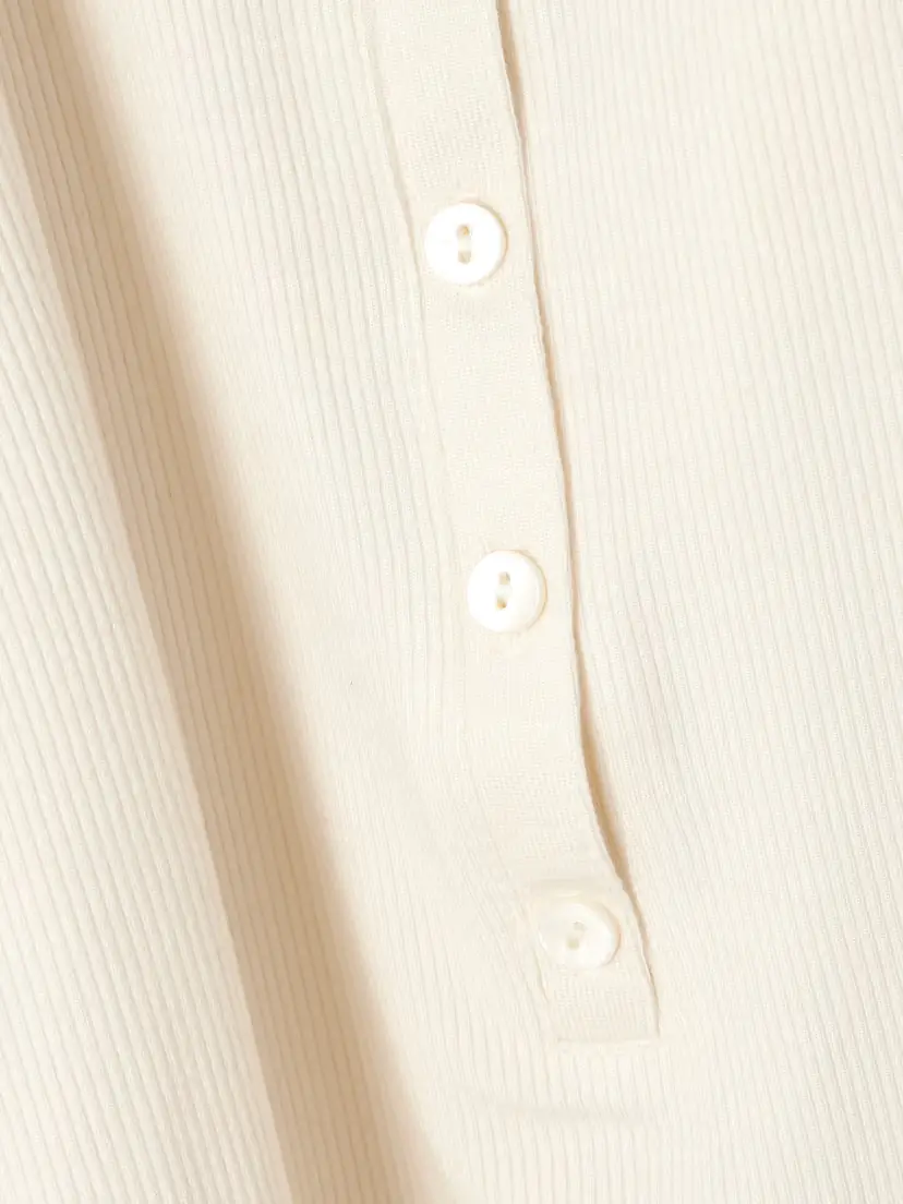 ÉTERNE Ribbed-knit Henley Top | Thumbnail 4 ÉTERNE Ribbed-knit Henley Top | Thumbnail 4