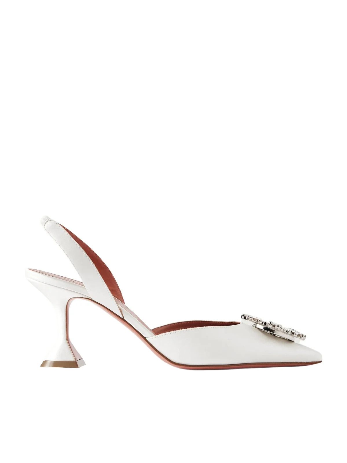 Amina Muaddi Begum 70 Swarovski Crystal-embellished Satin Slingback Pumps