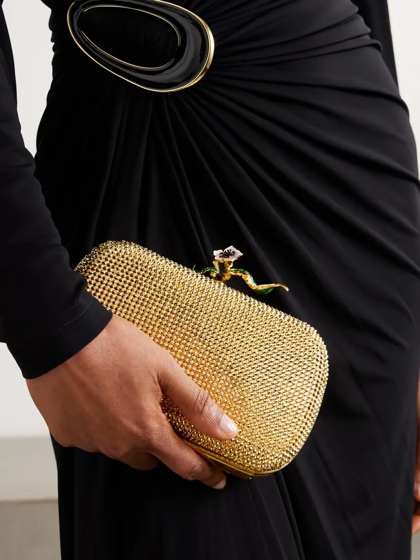 Bottega Veneta Knot Embellished Metallic Leather Clutch | Thumbnail 2