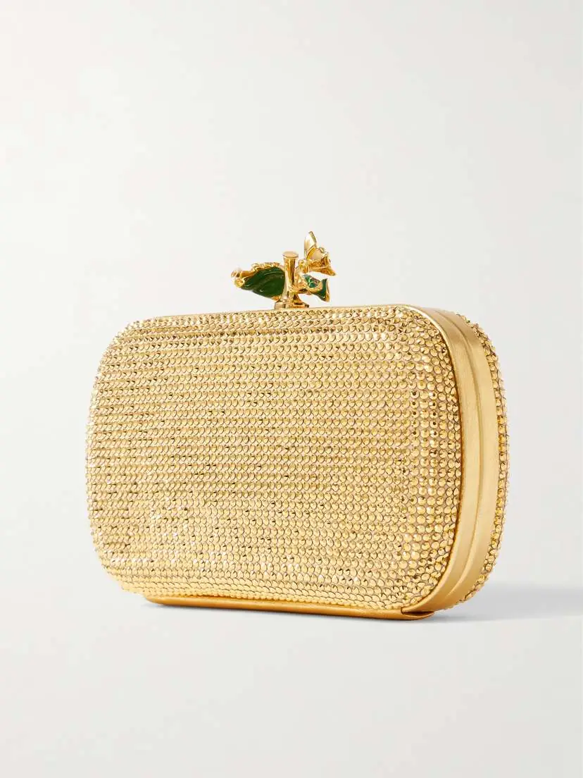Bottega Veneta Knot Embellished Metallic Leather Clutch | Thumbnail 3