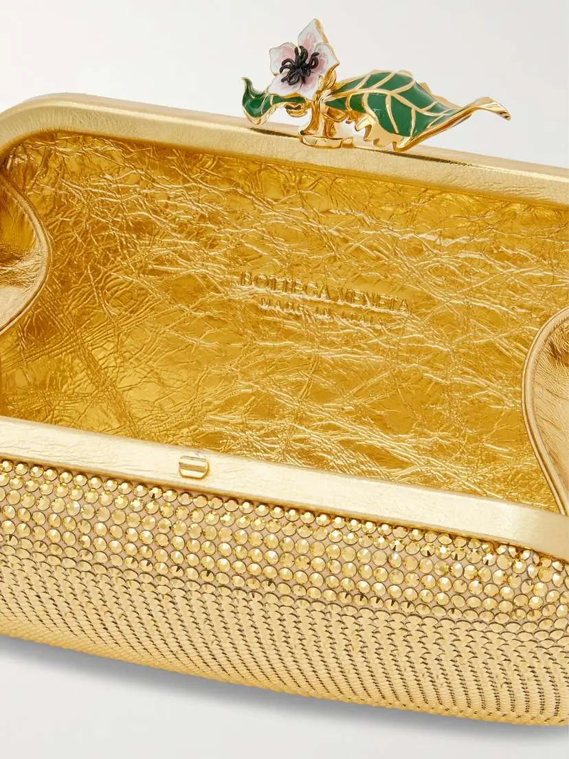 Bottega Veneta Knot Embellished Metallic Leather Clutch | Thumbnail 5