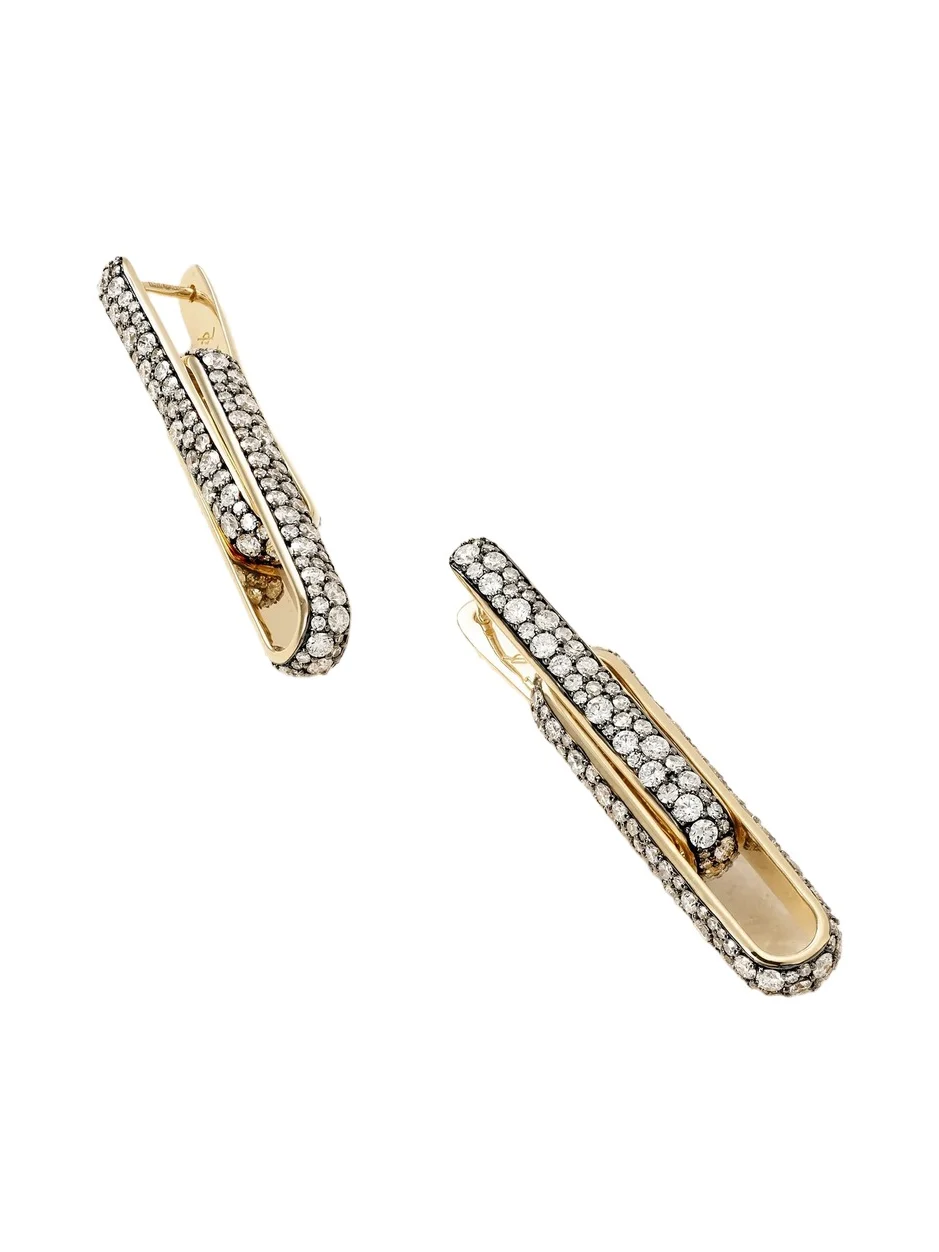 Lucy Delius Stirrup 14-karat Gold Diamond Earrings