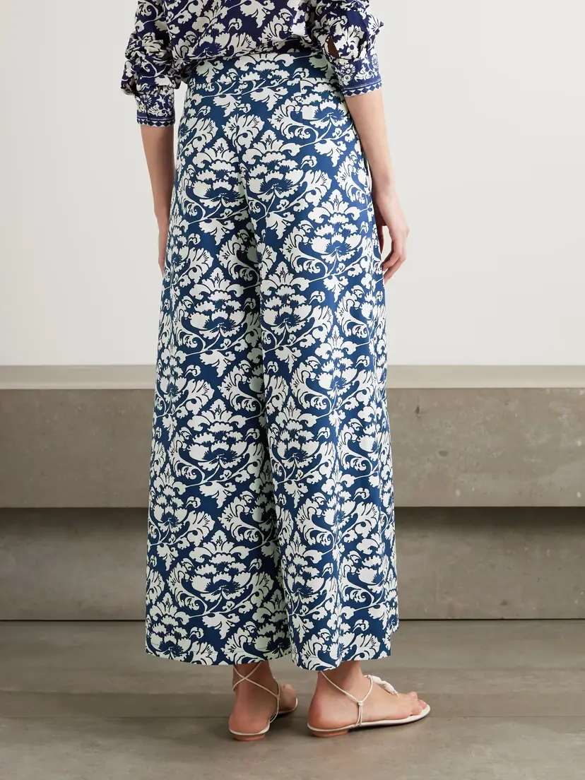 Emporio Sirenuse Adele Lotus Floral-print Cotton-twill Wide-leg Pants | Thumbnail 3 Emporio Sirenuse Adele Lotus Floral-print Cotton-twill Wide-leg Pants | Thumbnail 3