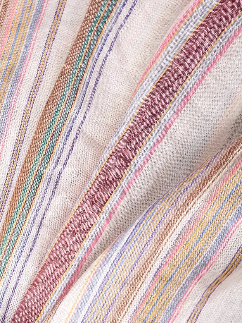 Emporio Sirenuse Denia Belted Striped Linen Vest | Thumbnail 4