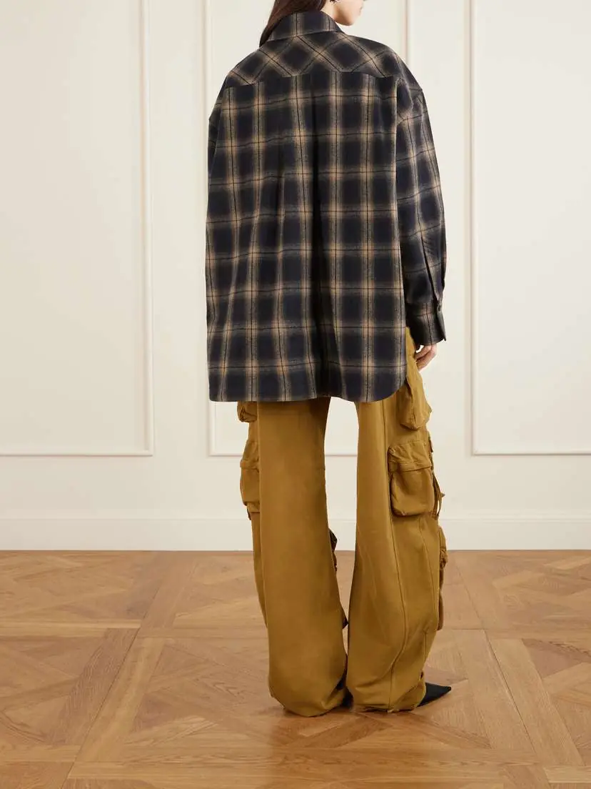 The Attico Oversized Checked Cotton-flannel Shirt | Thumbnail 4 The Attico Oversized Checked Cotton-flannel Shirt | Thumbnail 4