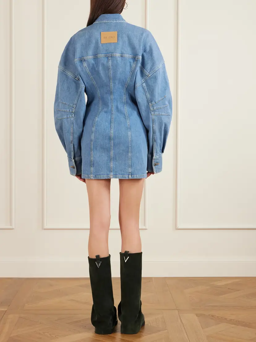The Attico Paneled Denim Mini Dress | Thumbnail 3