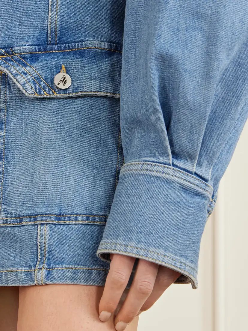 The Attico Paneled Denim Mini Dress | Thumbnail 4