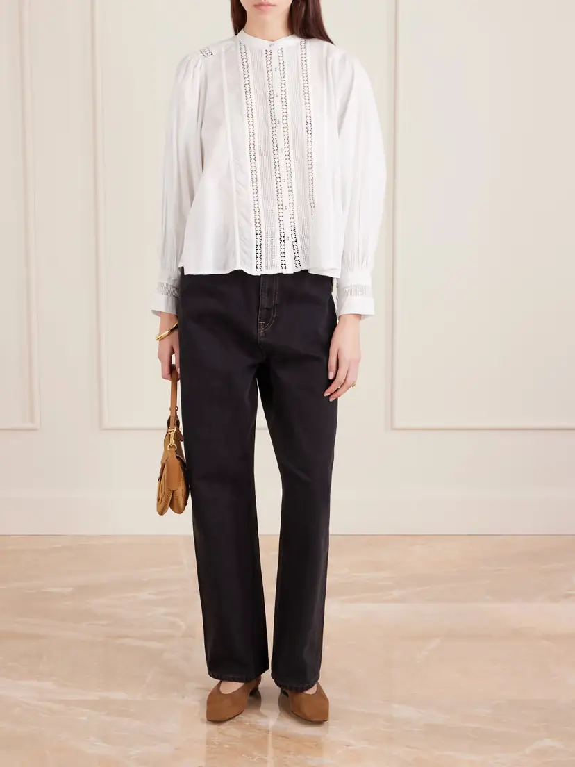 Farm Rio Lace-trimmed Cotton Blouse | Thumbnail 2 Farm Rio Lace-trimmed Cotton Blouse | Thumbnail 2
