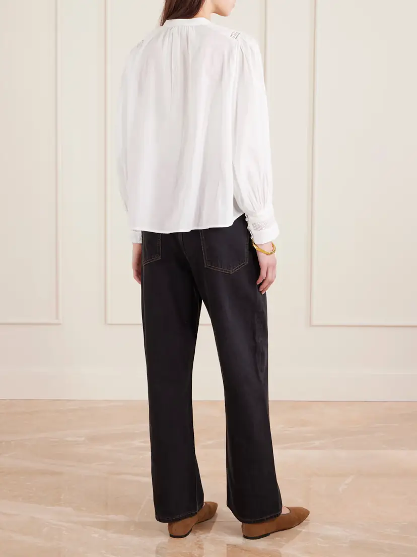 Farm Rio Lace-trimmed Cotton Blouse | Thumbnail 3 Farm Rio Lace-trimmed Cotton Blouse | Thumbnail 3