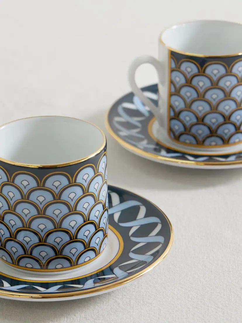 La DoubleJ Impero Set Of Two Gold-plated Porcelain Espresso Cups And Saucers | Thumbnail 3 La DoubleJ Impero Set Of Two Gold-plated Porcelain Espresso Cups And Saucers | Thumbnail 3