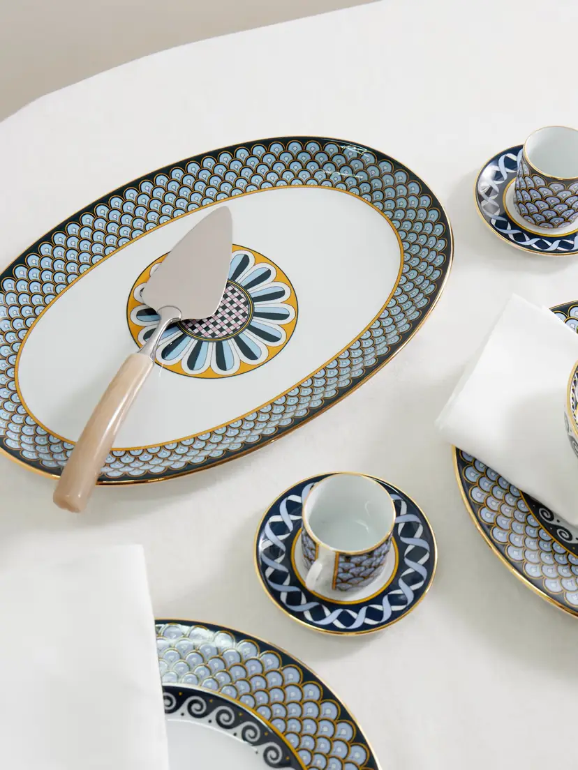 La DoubleJ Oval Gold-plated Porcelain Platter | Thumbnail 2