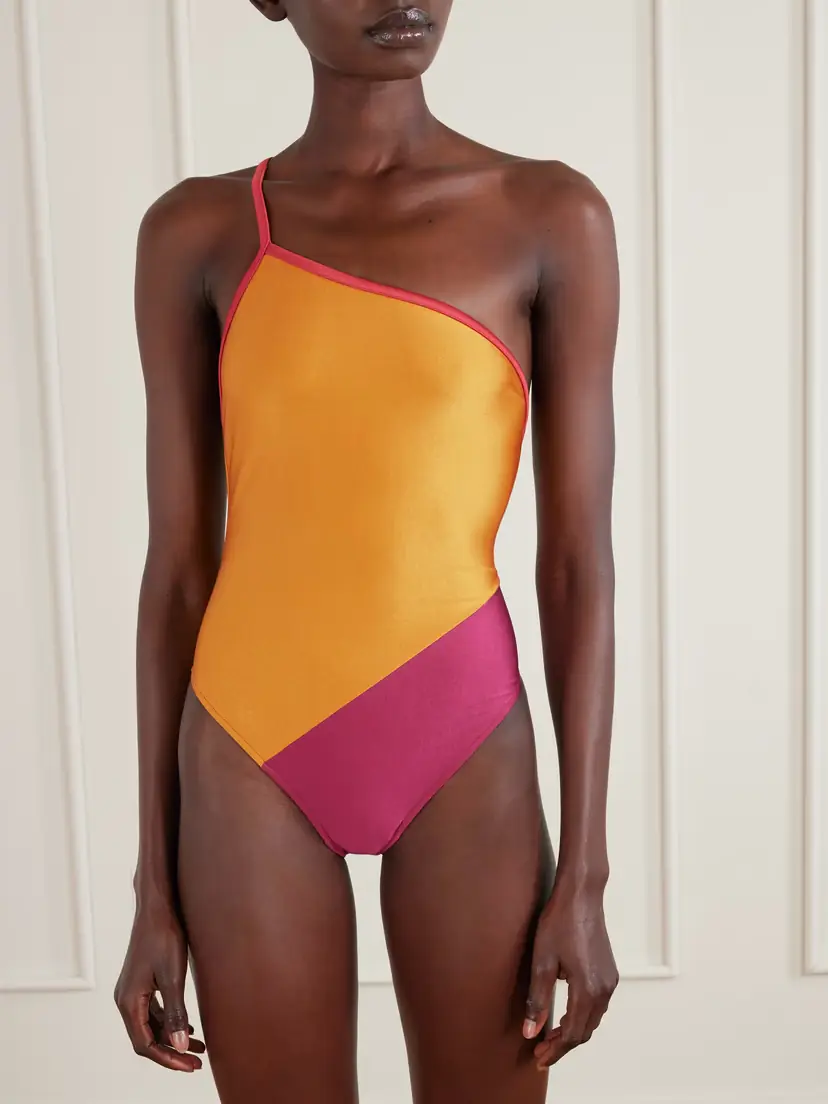 Saint Laurent One-shoulder Color-block Swimsuit | Thumbnail 2