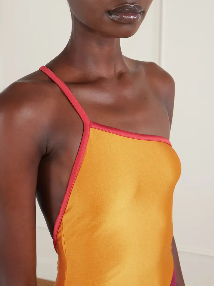Saint Laurent One-shoulder Color-block Swimsuit | Thumbnail 4