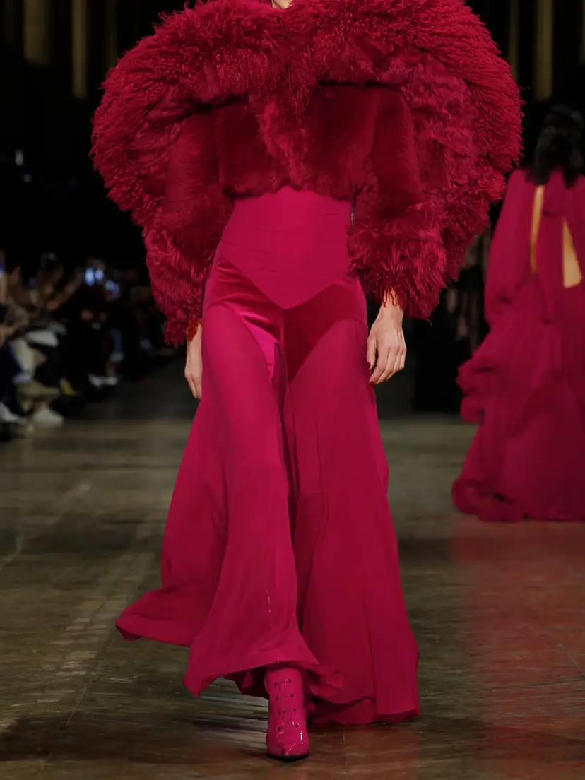 Alexander McQueen Cotton Velvet-trimmed Gathered Silk-georgette Turtleneck Gown | Thumbnail 4