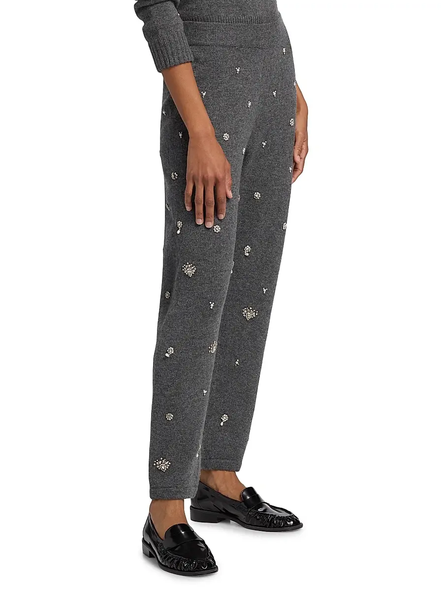Simkhai Women's Kandace Embellished Wool-Cashmere Joggers | Thumbnail 4 Simkhai Women's Kandace Embellished Wool-Cashmere Joggers | Thumbnail 4