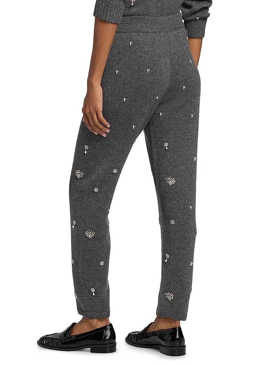 Simkhai Women's Kandace Embellished Wool-Cashmere Joggers | Thumbnail 5 Simkhai Women's Kandace Embellished Wool-Cashmere Joggers | Thumbnail 5