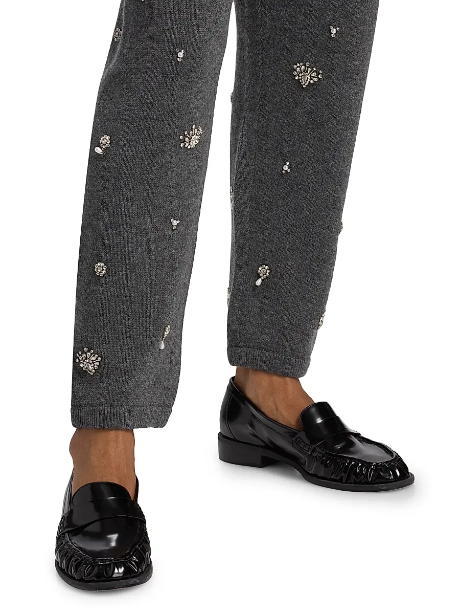 Simkhai Women's Kandace Embellished Wool-Cashmere Joggers | Thumbnail 6 Simkhai Women's Kandace Embellished Wool-Cashmere Joggers | Thumbnail 6