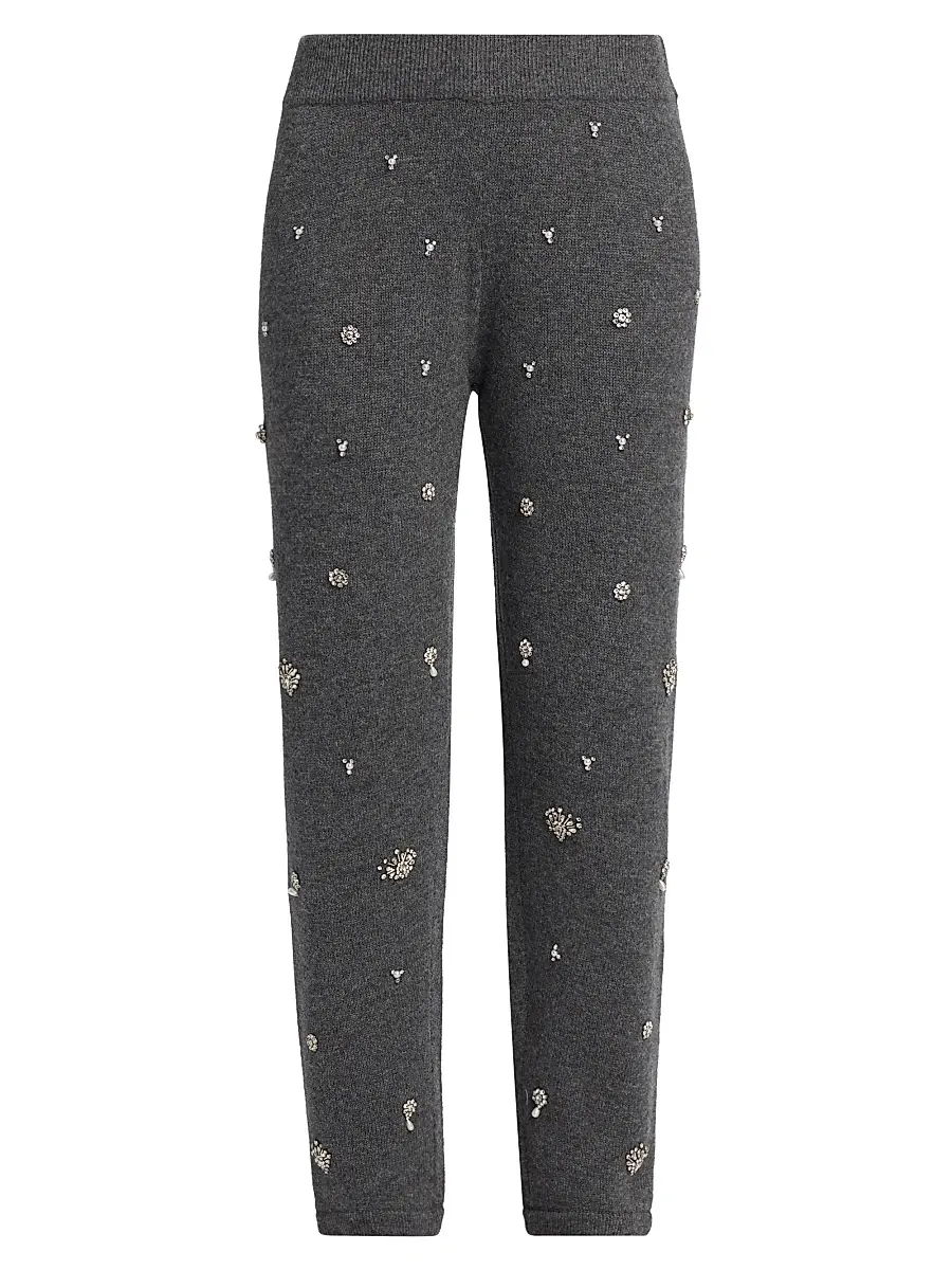 Women's Kandace Embellished Wool-Cashmere Joggers Women's Kandace Embellished Wool-Cashmere Joggers