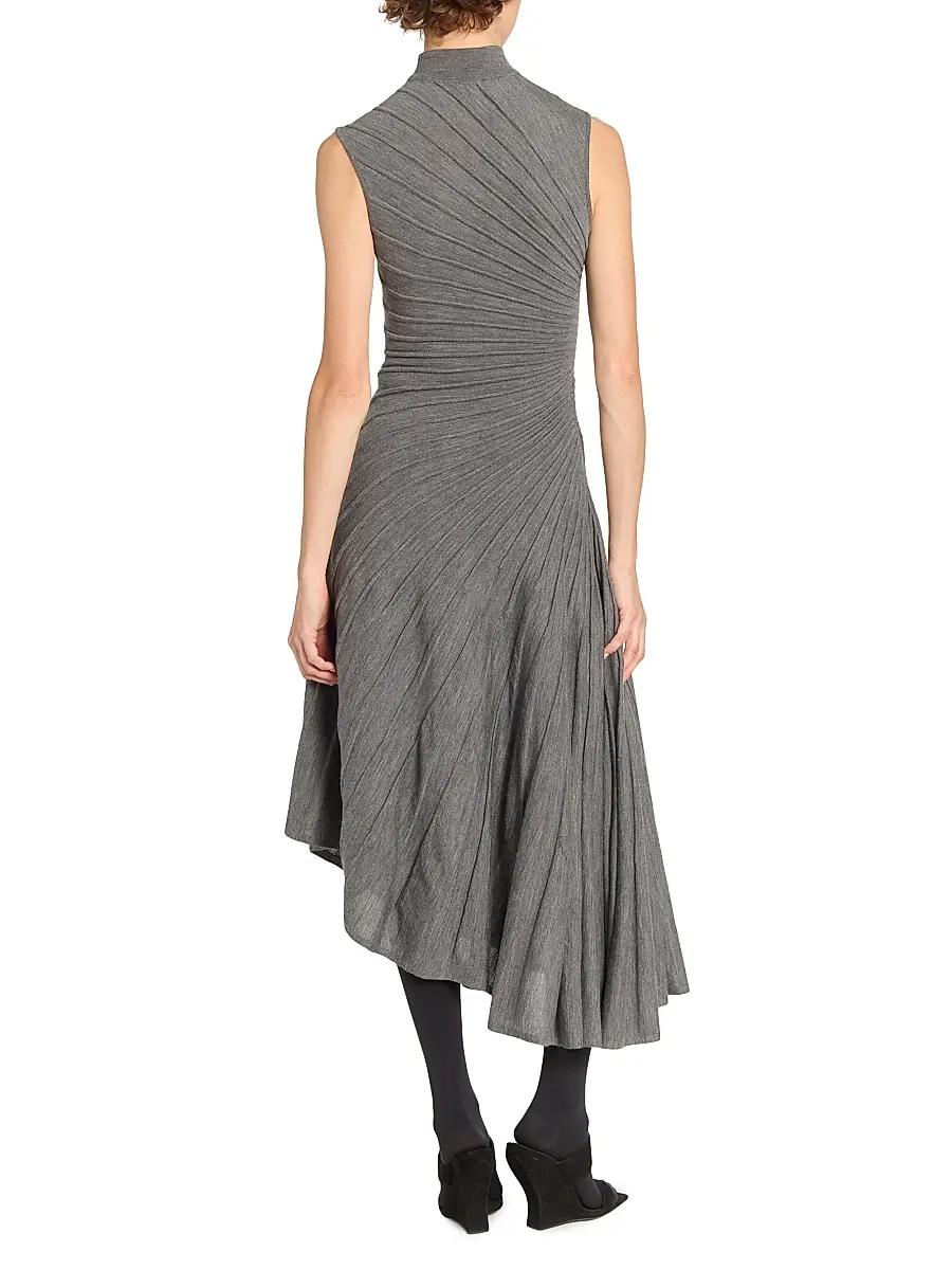 Alaïa Women's Ray Sleeveless Wool A-Line Midi-Dress | Thumbnail 5 Alaïa Women's Ray Sleeveless Wool A-Line Midi-Dress | Thumbnail 5
