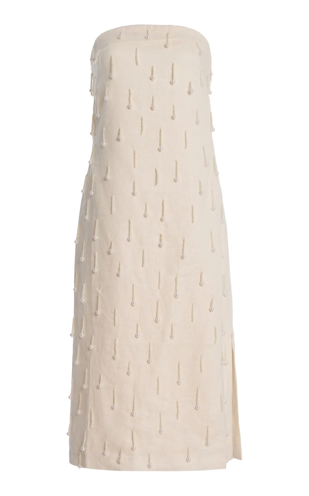 Exclusive Coquetas Embellished Linen Midi Dress Exclusive Coquetas Embellished Linen Midi Dress