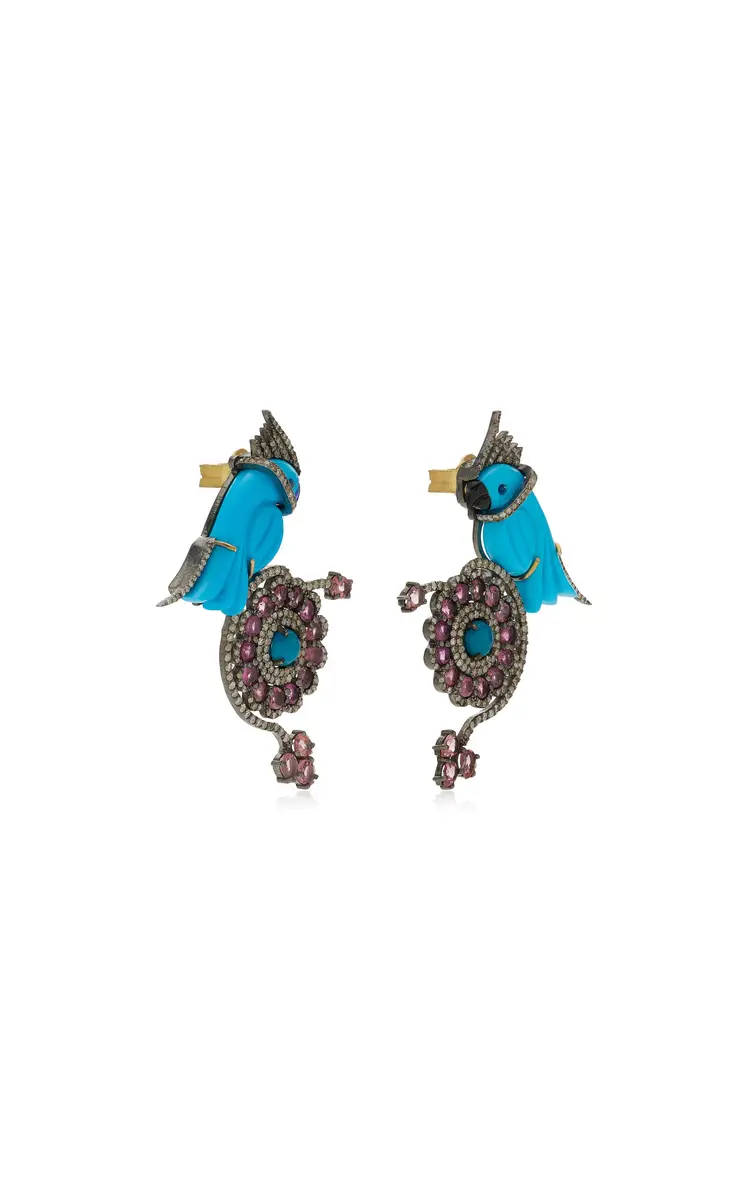 Amrapali 14K Yellow Gold Multi-Stone Earrings | Thumbnail 3
