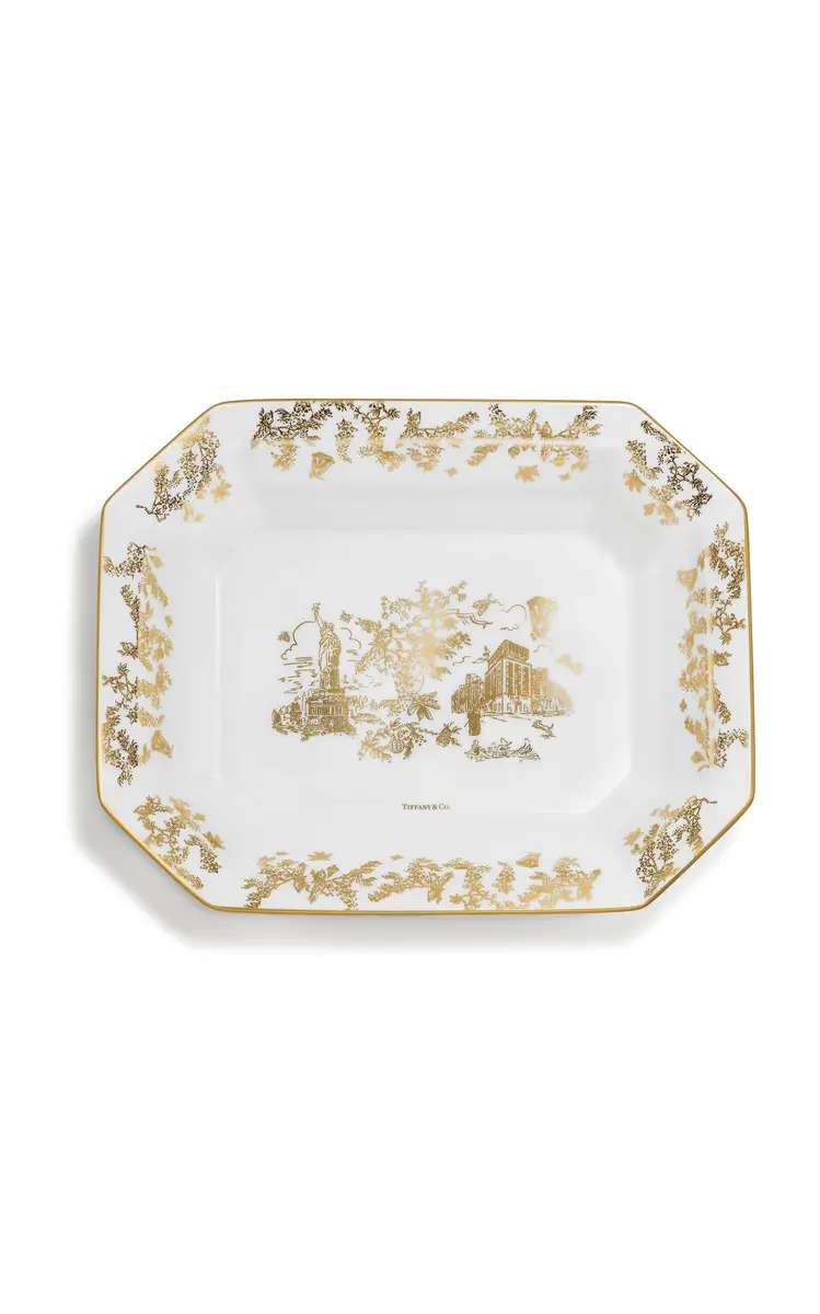 Tiffany & Co. Exclusive Toile China Platter - Metallic | Image 1 Tiffany & Co. Exclusive Toile China Platter - Metallic | Image 1