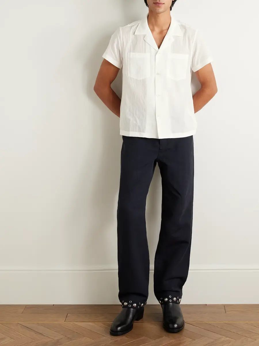 BODE Camp-Collar Cotton-Voile Shirt - Men | Thumbnail 2 BODE Camp-Collar Cotton-Voile Shirt - Men | Thumbnail 2