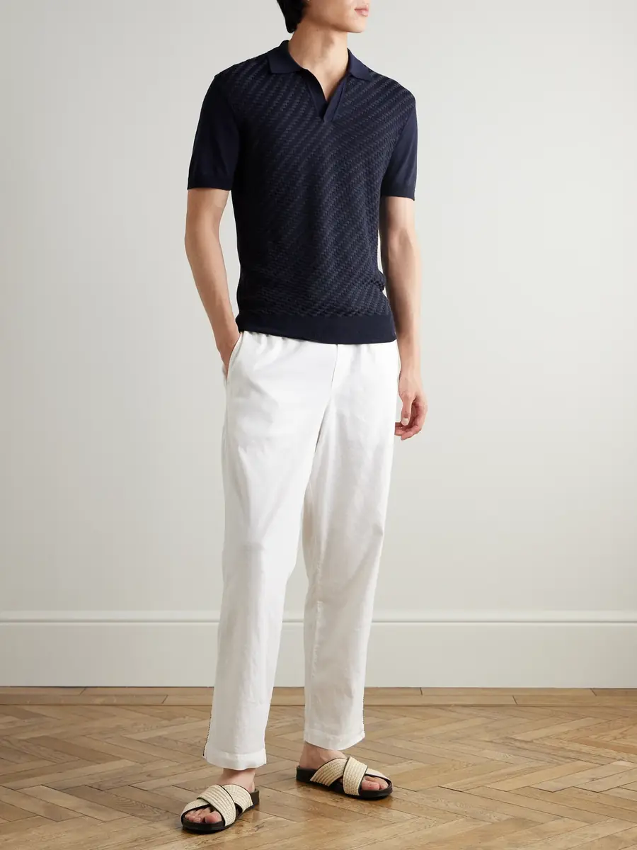 Orlebar Brown Horton Silk and Cotton-Blend Jacquard Polo Shirt - Men | Thumbnail 2