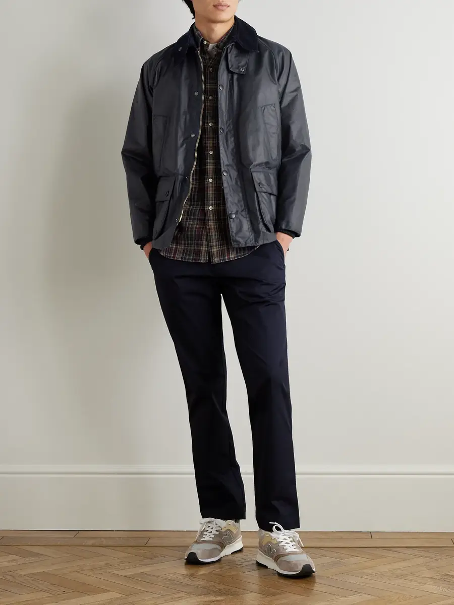 Barbour Bedale Corduroy-Trimmed Waxed-Cotton Jacket - Men | Thumbnail 2 Barbour Bedale Corduroy-Trimmed Waxed-Cotton Jacket - Men | Thumbnail 2