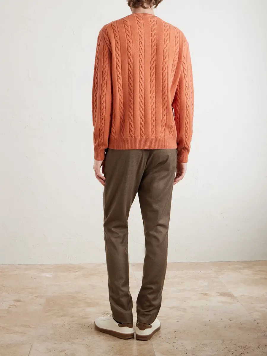 Loro Piana Cedar Cable-Knit Cashmere Sweater - Men | Thumbnail 4 Loro Piana Cedar Cable-Knit Cashmere Sweater - Men | Thumbnail 4