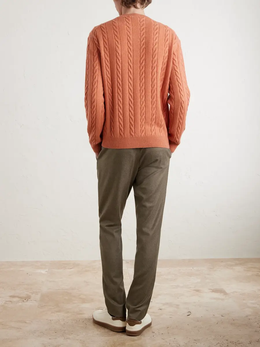 Loro Piana Leisure City Slim-Fit Virgin Wool and Cashmere-Blend Trousers - Men | Thumbnail 4