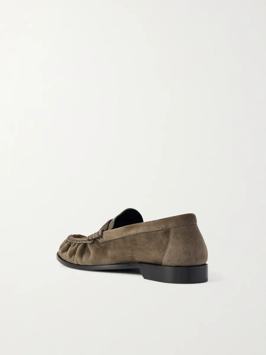 Saint Laurent Le Loafer Monogram Logo-Appliquéd Suede Penny Loafers - Men | Thumbnail 4 Saint Laurent Le Loafer Monogram Logo-Appliquéd Suede Penny Loafers - Men | Thumbnail 4