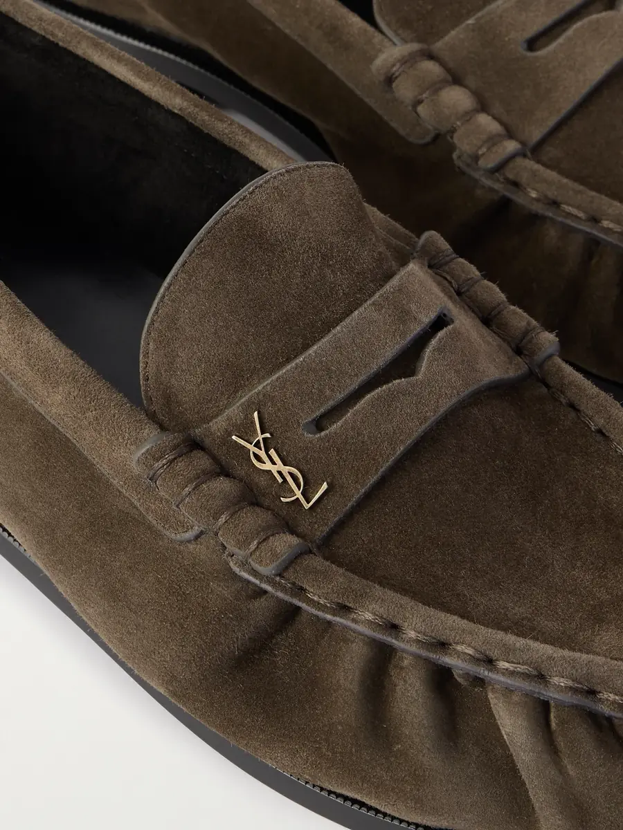 Saint Laurent Le Loafer Monogram Logo-Appliquéd Suede Penny Loafers - Men | Thumbnail 5 Saint Laurent Le Loafer Monogram Logo-Appliquéd Suede Penny Loafers - Men | Thumbnail 5